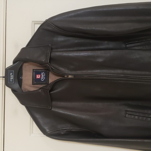 Vintage Ralph Lauren CHAPS Black Leather Bomber Jacket for Men - Picture 5 of 17
